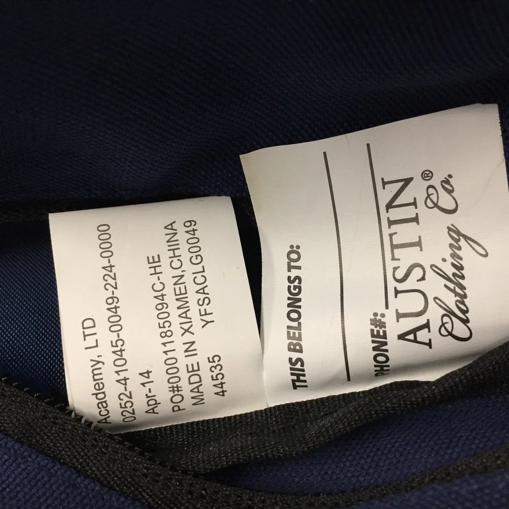 Austin Trading Co Bungee Cord Backpack School Bag 17in Navy Blue Green Red‎